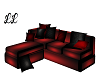 LL red and black sofa
