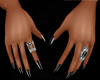 black nails + rings