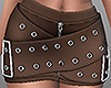 Brown Belted Mini Skirt