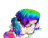 Rainbow scene ponytail<3