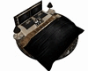 Round Bed black/gold 6ps