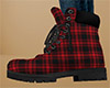 Red Work Boots Plaid (F)