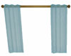 Wide blue curtains sheer