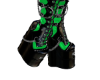 Black Green Goth Boots