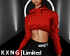 Kxng | Crop Hoodie Red