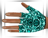 Teal Lace Gloves M