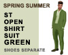 ST OPEN SHIRT SUIT GREEN