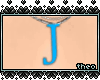 [T] J,BlueHeart Necklace