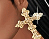 Cross Earrings  Gold