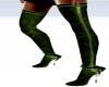 Olive Flower Thigh boots