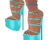 Laced Heels in Teal
