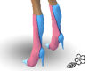 Pink and Blue Boots