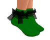 Blk Bow Green Socks