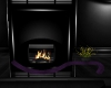 purple lounge  fireplace
