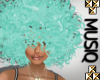 M| Curly Afro Teal