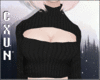 Black Open Chest Sweater