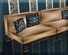 Gold Teal Corner Couch
