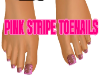 Pink Stripe Toenails Set