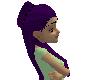 purple hair with bun