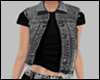 E* Black Gray Denim Vest