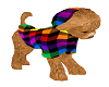 Puppy In Rainbow Plaid