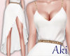Aki .Satin Dress .White
