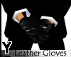 *Y* Black Leather Gloves