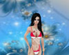 bathing suit white red