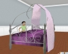 purple and chrome bed