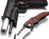 Gun with knife- stiker