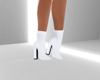 {F} White Ankle Boots