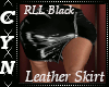 RLL Black Leather Skirt