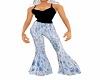 Blue Lacy Flare Pants