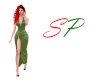 (SP) Green Slit Dress