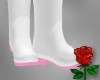 Pink & White Rain Boots
