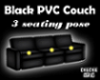 Black PVC Couch 3seating