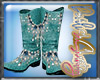 Teal Jeweled Boots