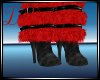 Red Fur Boots Black