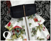 [O] White Floral Skirt