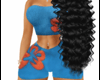 flower blue tube top