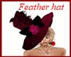 Feather  Hat Wine Color