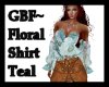 GBF~ Floral Top Teal