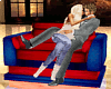 Red/Blue Kiss Couch