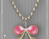Peach Gold Bow Necklace