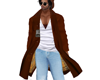 long brown coat shirt