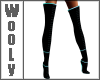 Long boots black teal