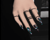 Teal Rose Nails + Rings