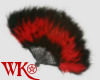 [WK] Red Blk Feather Fan