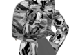 GREY CAMO FUR COAT