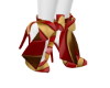 red and gold shoes